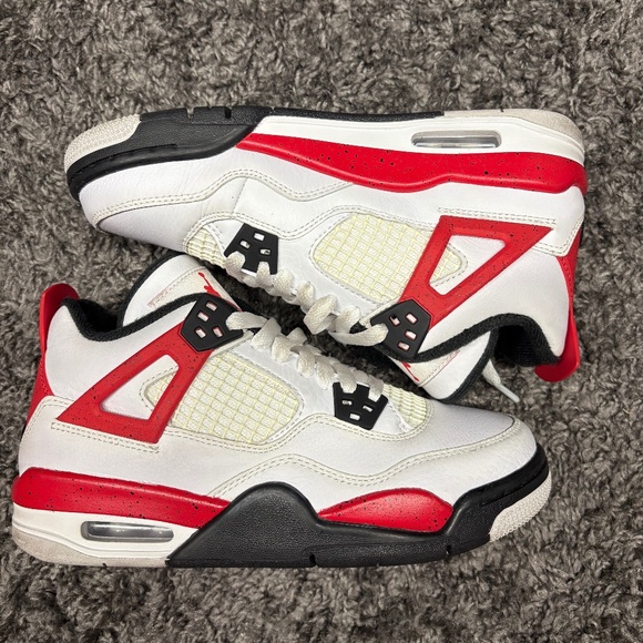 Air Jordan 4 Retro Grade School Red Cement Size 4.5 Youth Pre-Owned Hardly Used - Picture 1 of 6